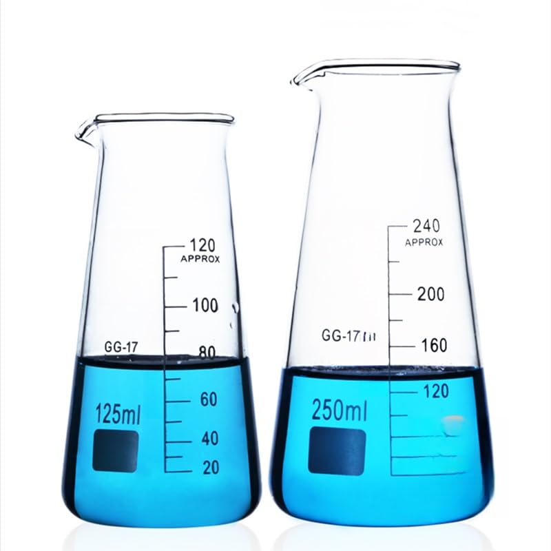 Cylinder stopniowany, zlewki laboratoryjne ze szkła borokrzemowego z wylewką, idealne do pomiaru i mieszania, opcje 125 ml/250 ml/500 ml