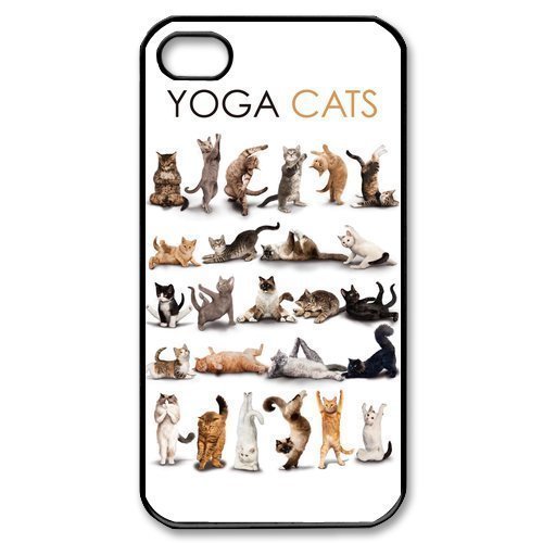 Popular Yoga Cats New Style Durable Iphone 4,4s Case Hard iPhone Cover Case