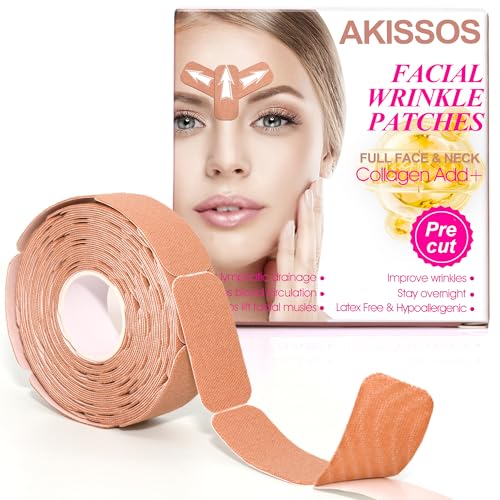 125 Stücke/Rolle Kollagen Face Tape - Neuheit 2026 Vorgeschnittene Zornesfalte Pflaster Anti Falten Pflaster Falten Pflaster Gesicht Face Lifting Tape Gesichtstape für Stirn Augen Lippen Zygo