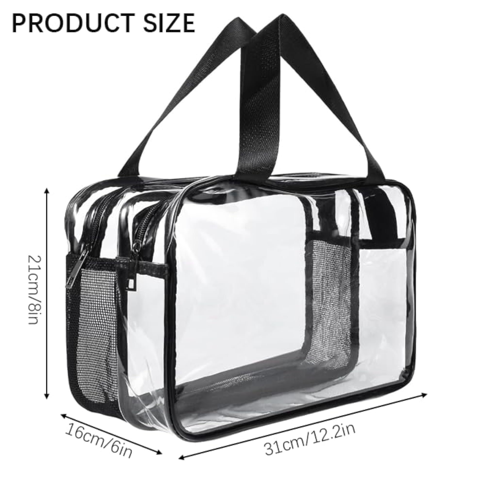 Large Clear Travel Toiletries Bag with Handles