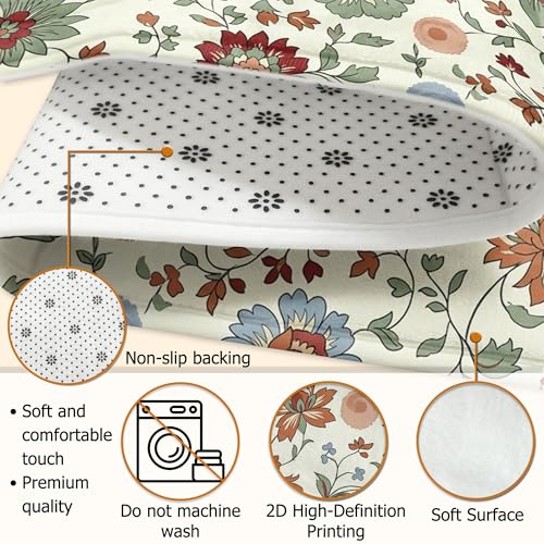 Tapis aux bourgeons de feuilles vertes vintage et dos antidérapant - 7