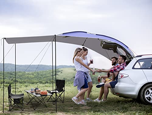 Uboway Awning Sun Shelter: Waterproof Auto Canopy Camper Trailer Tent Roof Top For Suv Minivan Hatchback Camping Outdoor Travel 5-6Persons #TOP1