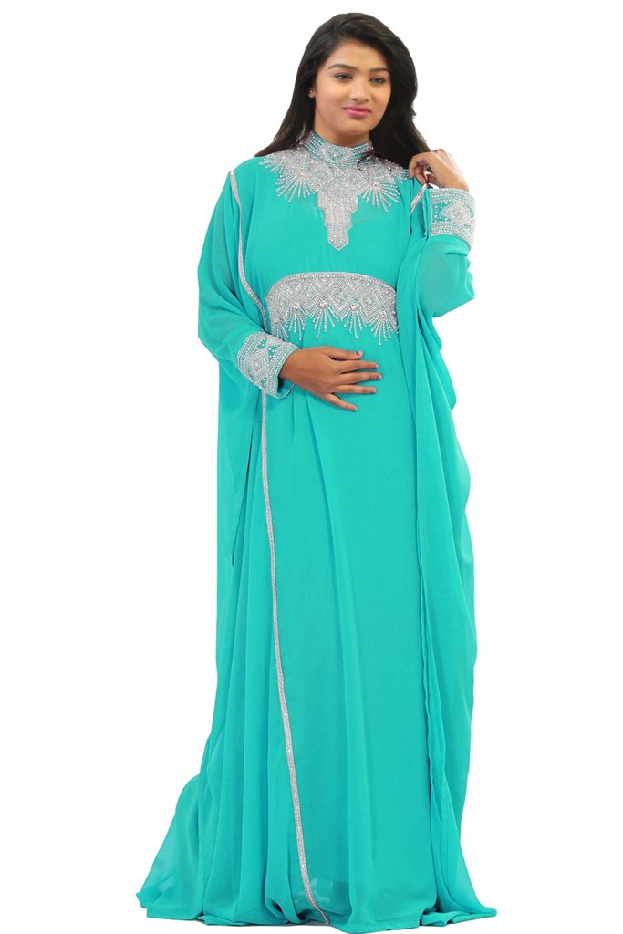 Dubai Very Fancy Kaftan Luxury Crystal Beaded Caftan Abaya Wedding Dress