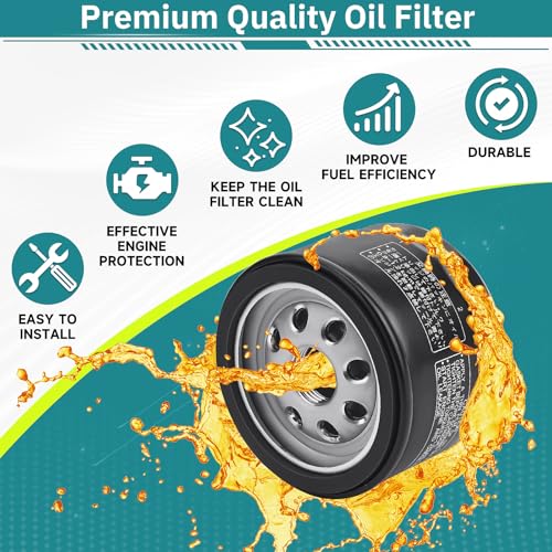 Image of 49065-0721 Oil Filter 49065-7007 for Kawasaki FR691V FR651V 2PCS | Compatible with Kawasaki FR691V FR541V, FR600V, FR651V, FR730V, FS481V, FS541V, FS600V, FS651V, FS691V, FS730V Engine