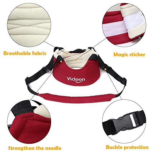 Vicloon Lauflernhilfe Gehhilfe für Baby,Einstellbare Baby Laufgeschirr mit Sicherheitsverschluss und Magischen Aufklebern,Atmungsaktiv Stehen Gehen Lernen Helfer Sicherheitsleinen für Bay 8-18 Monate
