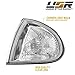 USR DEPO 93-97 Delsol Corner Lights - Front Cornering Parking Turn Signal Lamp (Left + Right) Compatible with 1993-1997 Honda Del Sol (All Clear Lens, Comes w/ x2 Amber Bulbs and sockets) Si VTEC