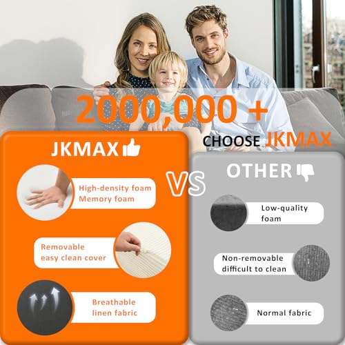 JKMAX Twin Size Folding Sofa Bed - 4 in 1 Convertible Sleeper Chair with Pillow - High Density Memory Foam Futon Couch - Foldable Bed for Living Room Bedroom (Beige)
