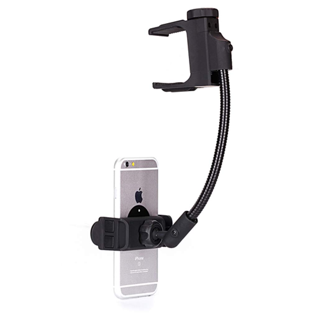 Fonus Mirror Holder Car Mount compatible with iPhone 15/Pro/Max/Plus - Rear View Swivel Cradle Stron Grip for iPhone 15/Pro/Max/Plus