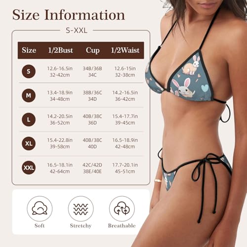 Maillot de bain lapin mignon pour vos vacances à la plage - Bikini triangle 2 pièces - 7