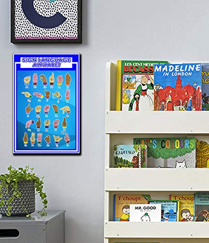 Jmm Industries Sign Language Alphabet Poster Quote Motivational Educational Inspirational School Elementary Homeschool 12-Inches By 18-Inches Print Wall Art Cap00112, Multicolor #TOP5
