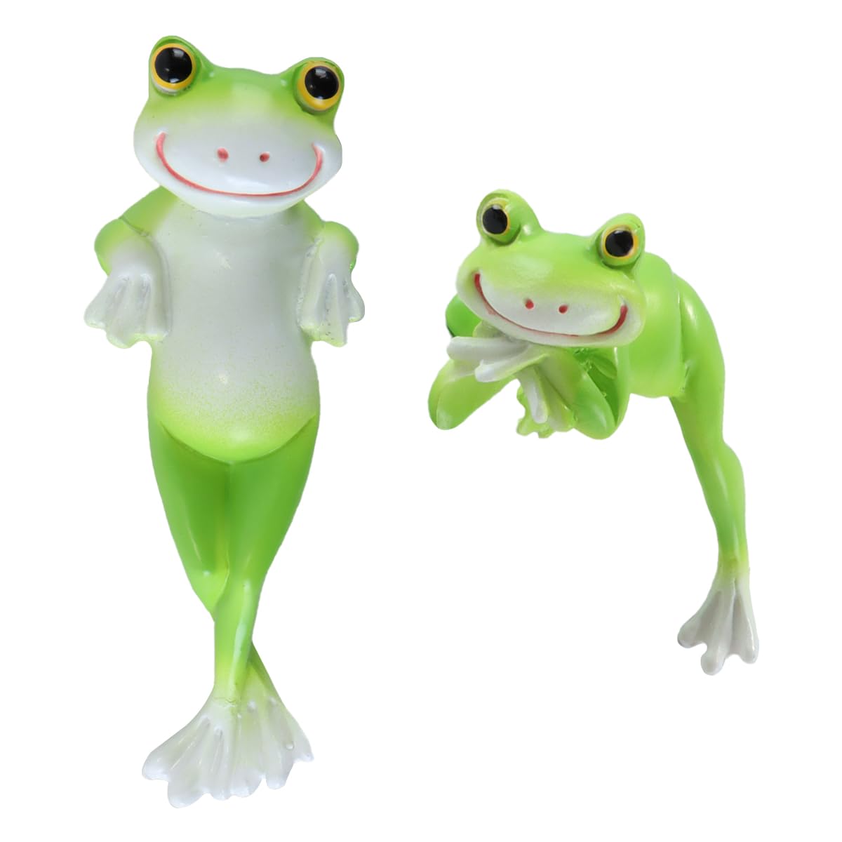2 figurines de grenouilles suspendues pour décoration de jardin et pot de fleurs