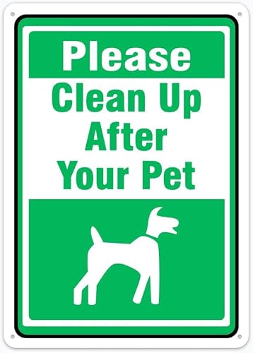 8"x12" Tin Metal Sign - Pet Signs Please Clean Up After Your Pet - Decorative Wall Sign For Home, Gate, Garden, Bars, Restaurants