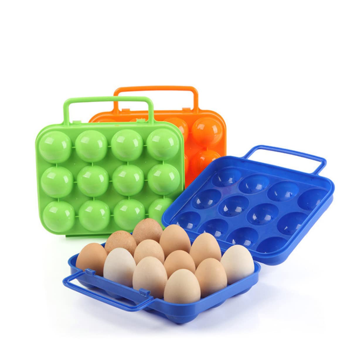GLEAVI 3 Stücke Kunststoff Träger Schloss 12 Eier Lagerung Box Robust Rack Für Küche Outdoor Camping