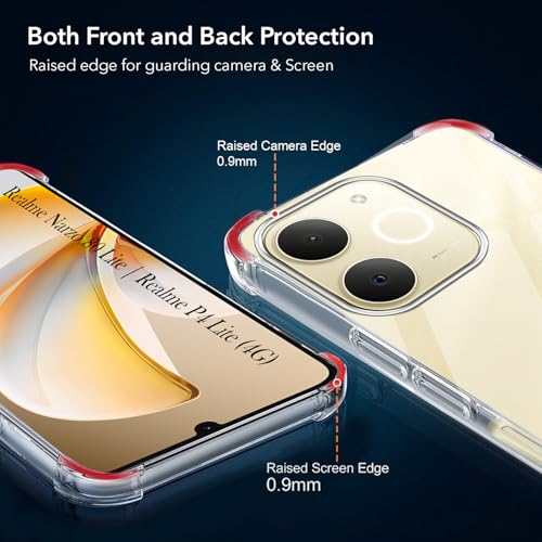 Image of Jkobi Shockproof Crystal-Clear Back Cover for Realme P4 Lite | Realme Narzo 80 Lite 4G (Anti Yellow Case | Drop & Camera Protection | Hard Polycarbonate)