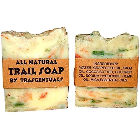 TRASCENTUALS Camping Soap and Shampoo Bar for All Natural Environmentally Friendly Body and Hair Cleaning Great for Outdoor Activities and Hiking (Without Case 2 Pack) Cover
