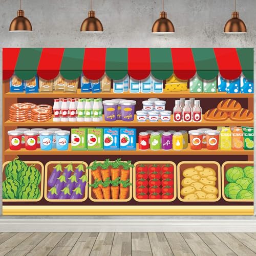 Fondo fotográfico supermercado frutas 9x6ft miniatura 2