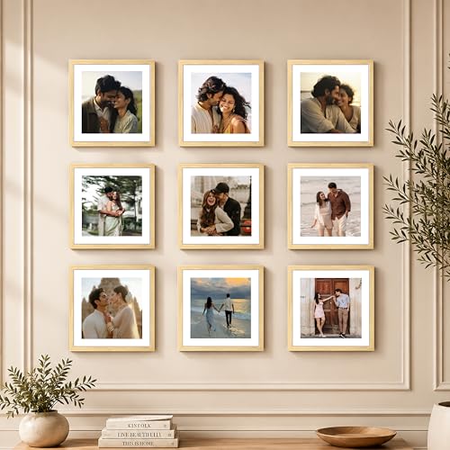 Image of Art Street Premium Photo Frame for living room, Classic Aesthetic Design Photo Frames for Photograph, Art Work, Kids Room Set of 9 (12x12 Inch, Beige)