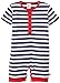 Zutano Baby-Boys Newborn Primary Stripe Henley Bodysuit, Navy/White, 6 Months
