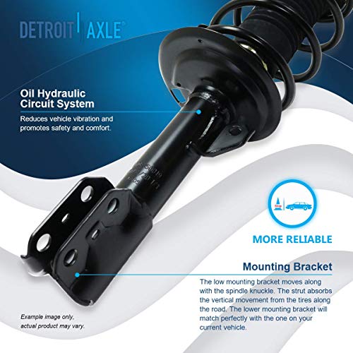 Image of Detroit Axle - 6pc Struts Shock Absorbers Kit for 2006-2011 Toyota Yaris Complete Front 2 Struts with Coil Spring 2 Sway Bar Links 2 Rear Shock Absorbers 2006 2007 2008 2009 2010 2011 Replacement