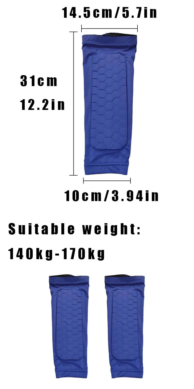 Shyllin 1 Paio Di Parastinchi Bambino Calcio, Traspiranti E Antishock Per Ragazzi E Ragazze, Ideali Per Calcio, Basket, Ciclismo, Escursionismo (nero, M - 7