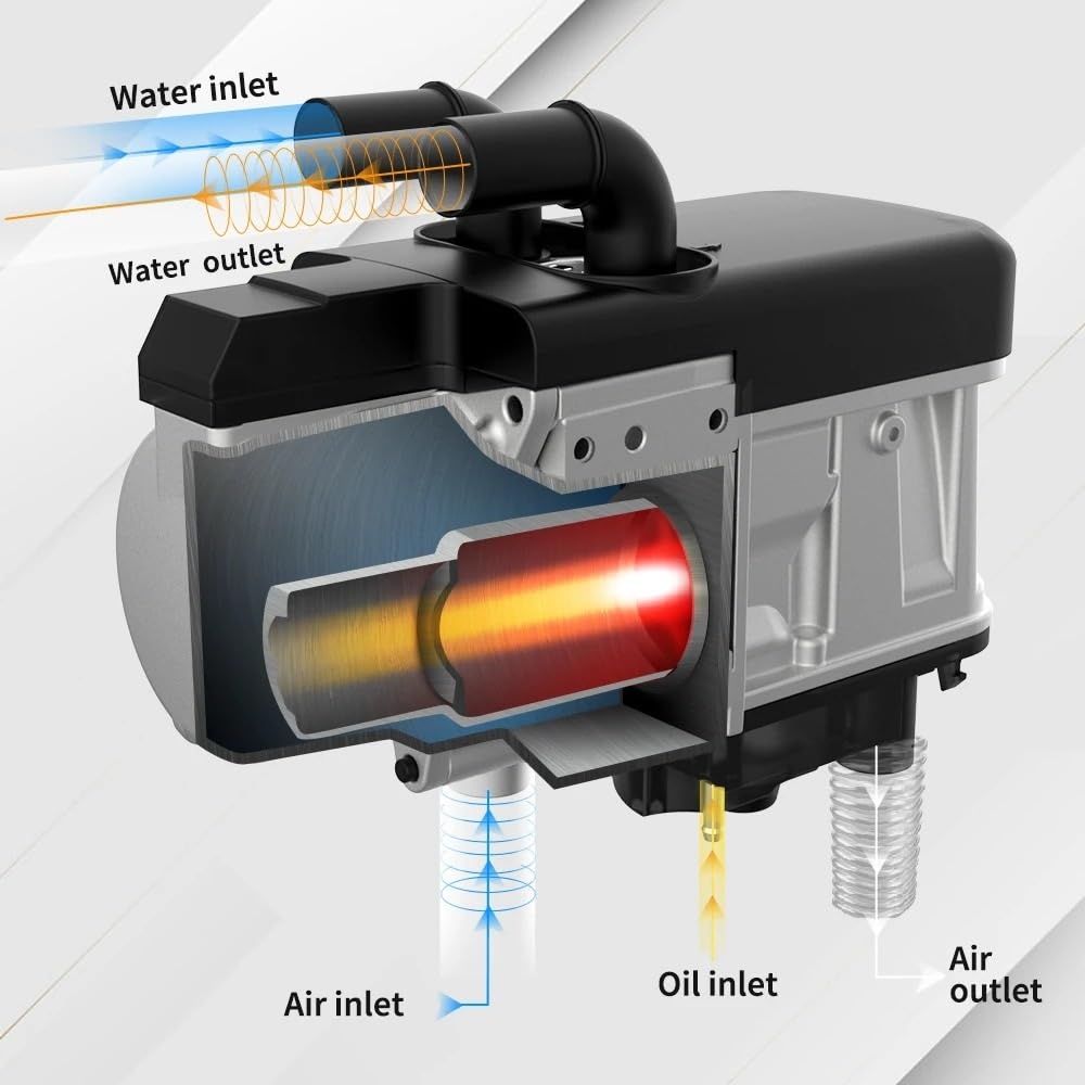 Bombas Agua Bomba Refrigerante Calentador De Agua De 12V Y 5kW Fontanería Con Control LCD Similar A Para Websato Calentador De Estacionamiento Diésel Para Eberspacher