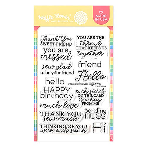 Waffle Flower Stitched Sentiments Stamp Set-This All Occasion Sentiment Set (By Cardmaker Jj Bolton) Is A Perfect Compliment To Any And All Of Our Stitched Stamps And Die Sets. #TOP19