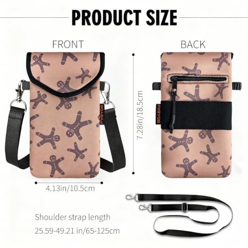 Image of Neoprene Phone Sleeve Pouch Case Bag for Men Women w /Crossbody Strap /Neck Lanyard for iPhone 17 /16 /15 /14 Pro Max, Samsung S25,Pixel 10