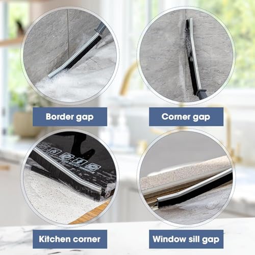 Image of 6PCS Hard Bristle Crevice Cleaning Brushes - Gap Scrub Brush Set for Grout, Shower Tile, Bathroom, Kitchen Sink, Toilet, Window Tracks & Small Spaces - Compact Household Detail Cleaning Tool