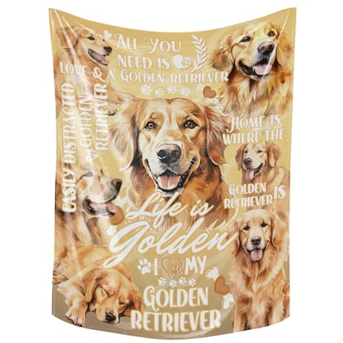 Huglanket Golden Retriever - Manta de regalo para amantes y dueños de perros, regalos Golden Retriever para mujeres y hombres, perro mamá y papá, manta de franela suave, 65 x 50 pulgadas Huglanket Golden Retriever - Manta de regalo para amantes y dueños de perros, regalos Golden Retriever para mujeres y hombres, perro mamá y papá, manta de franela suave, 65 x 50 pulgadas