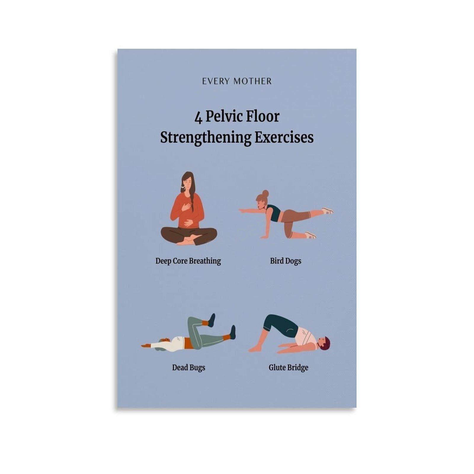 FOPURE Prenatal & Postpartum Pelvic Floor Guide, Complete Exercise for Moms, Birth Prep and Recovery Support(Framed,16x24inch(40x60cm))
