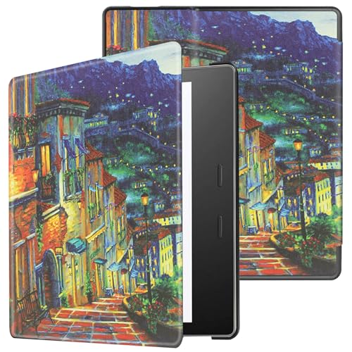 Sakenitly カバー に適し7 インチ Kindle Oasis (第 9 世代および第 10 世代のみ、2017 年および 2019 年リリース) 用ケース、軽量防沫 PU カバー、自動スリープ/ウェイク機能付き 7 インチ Kindle Oasi