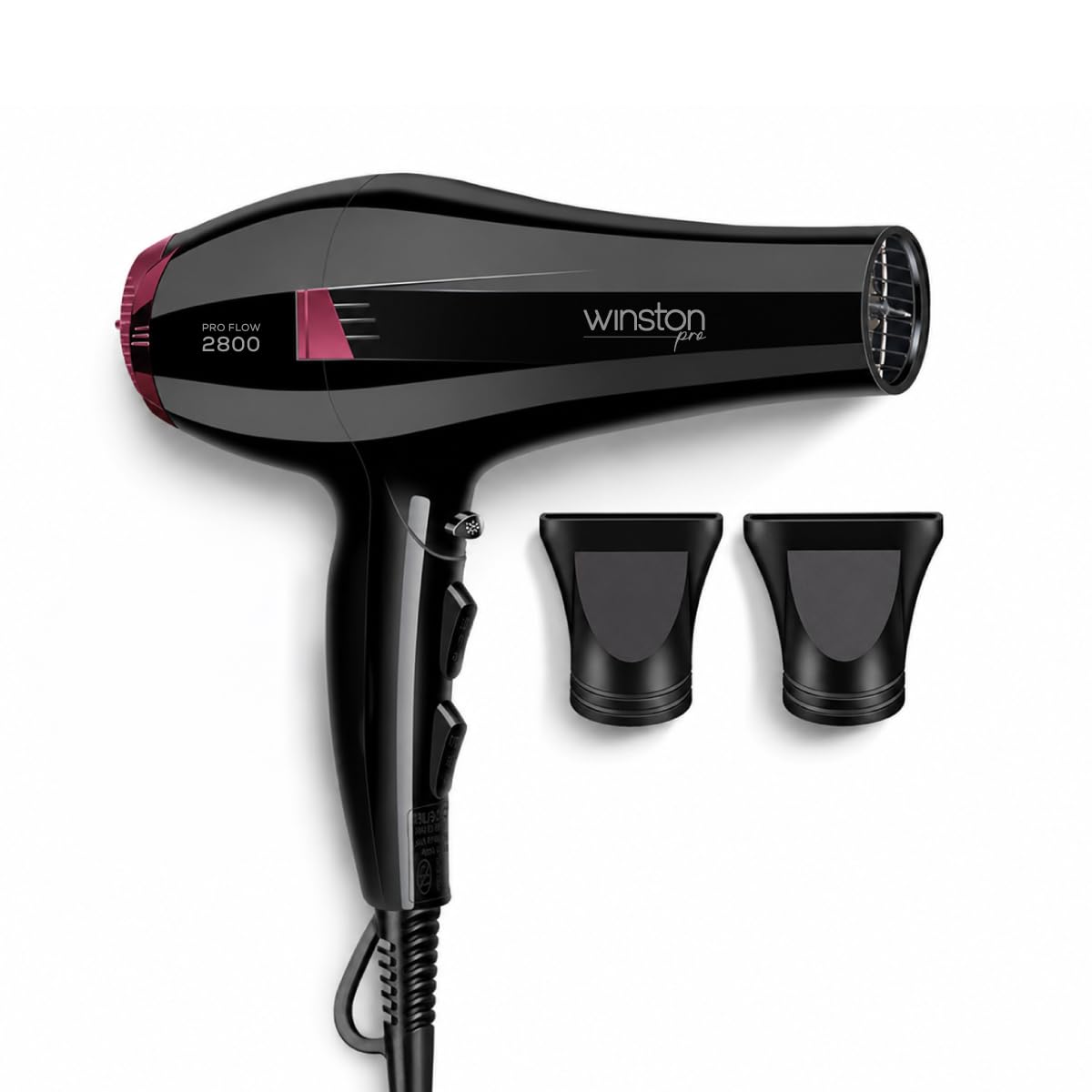 Winston Pro Flow 2800 Watt Professional Hair Dryer with 3 Heat, 2 Speed Settings & 1 Cool Shot Interchangeable Nozzles for Smooth Salon Styling for Men & Women, All Hair Types-image-21
