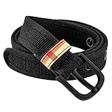 Samtree Canvas Single Grommet Belt for Men Women, Unisex Solid Color Casual Web Hole Belt with Metal...