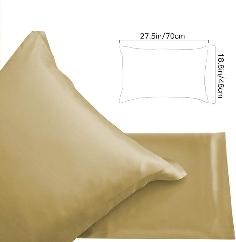 Copper Infused Pillowcase for Fine Lines/Wrinkles Reduction & Hair Smoothing Made of 100% Copper Oxide Fiber,Natural Beauty and Clean Environment,Anti-Aging for Sleeping Acne Prone Skin (1, Golden)