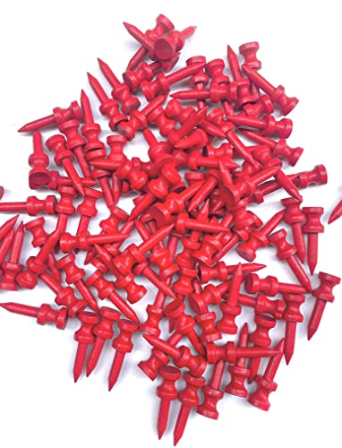 Castle Golf Tees Bamboo | Multiple Colours & Sizes | Eco Friendly & Sustainable Bamboo Castle Golf Tees (32mm (Red))