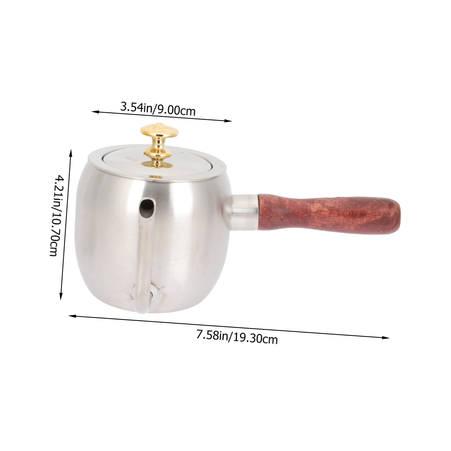 Cabilock Gooseneck Coffee Pouring Pot Stainless Drip Kettle with Wooden Handle for Home Brewing for Coffee Lovers Outdoor Camping and Elegant Kitchen Decor