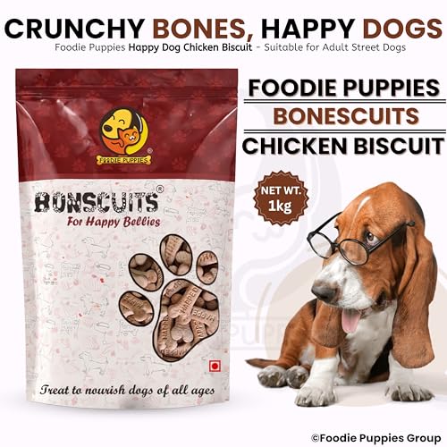 Image of Foodie Puppies Freshly Baked Chicken Flavor Treat Biscuits for Adult Street Dogs - 5Kg | Crunchy Texture | 100% Natural & Digestible | Enriched with Vitamins & Minerals