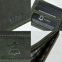 Fa.Volmer ® Leder Geldbörse Herren mit RFID-Schutz - extra-stabile Doppelnaht - 6 Fächer für Kreditkarten - Querformat (Hunter Olive) – Ansicht 4