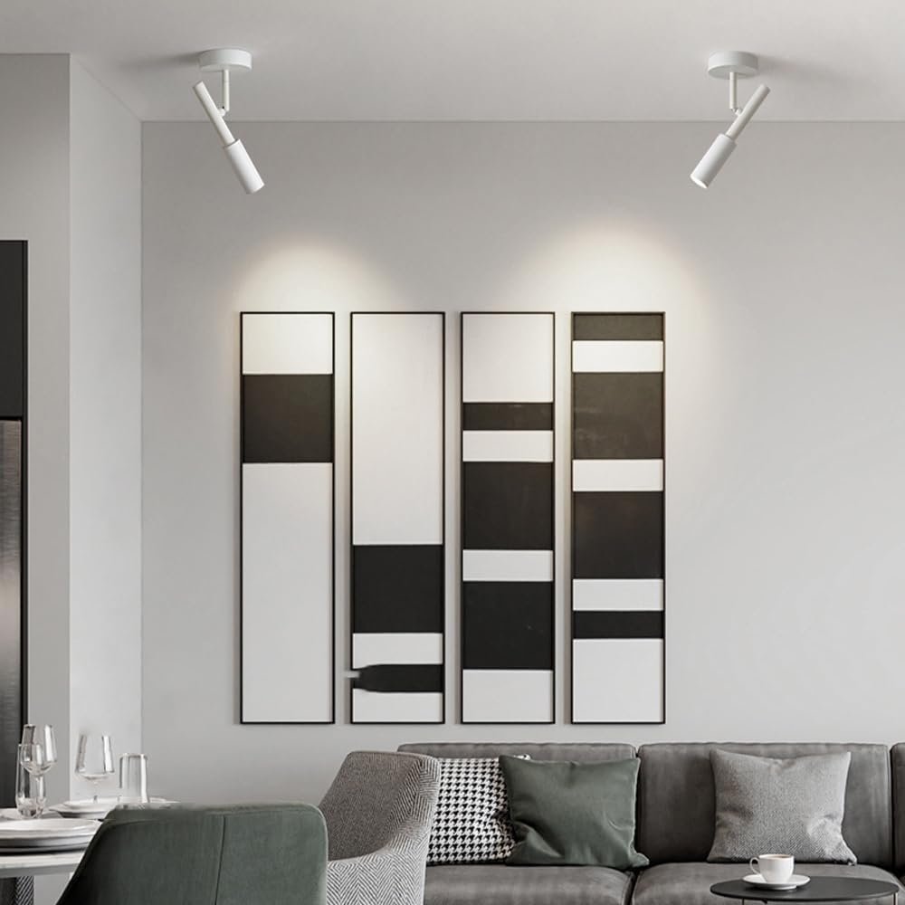 Faretti LED da Soffitto Faretto Da Soffitto A LED, Apparecchio Di Illuminazione Moderno Con Rotazione Regolabile Di 90°+355°, For Accenti, Faretti Da Parete Girevoli Da 5 W For Cucina,(White)