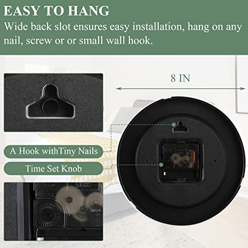 Tebery 2 Pack Silent Non-Ticking White Small Wall Clocks, 8 Inch Modern Decorative Analog Wall Clock For Living Room Home Office School #TOP1