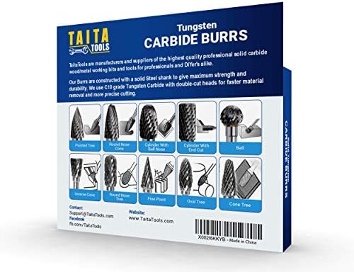 20PC Carbide Double/Single Cut Burr Set - 3mm Shank, Rotary Tool Cutting Bits - Accessories for Dremel, Fordom, Flex Shaft, Dewalt and Multitools - for Wood Carving, Metal Working and Engraving.