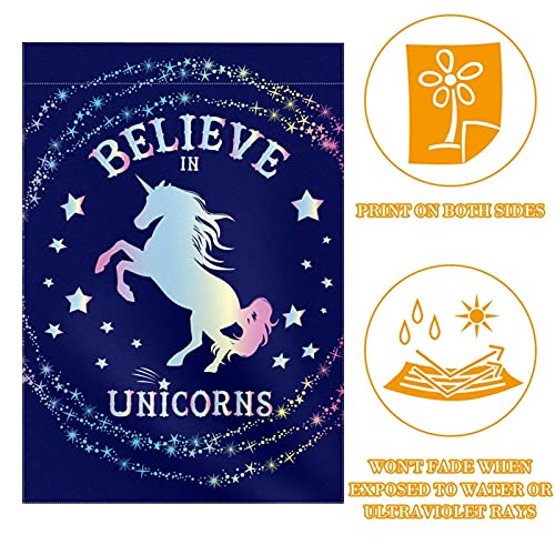 Drapeau de jardin licorne 30x45 cm double face résistant pour l'extérieur