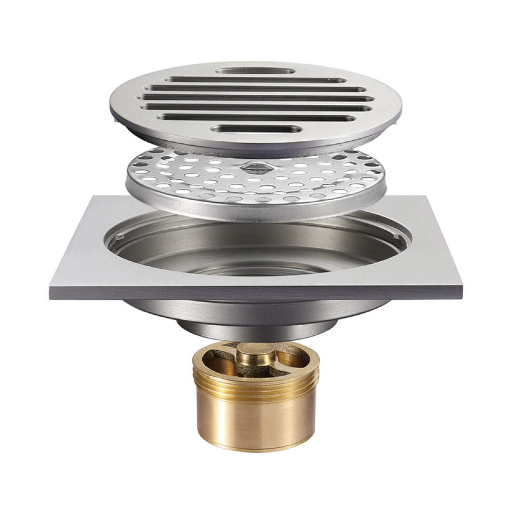 Desagüe de Piso, desagüe de Ducha, desagüe de Lavabo, bañera, desagüe Cuadrado de Plata cepillada, desagüe de Ducha