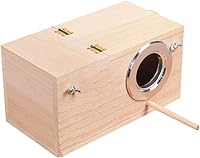 Vista 1 de YJJKJ Caja de jaula para pájaros anidados para periquitos y cacatúas de madera para mascotas (M)