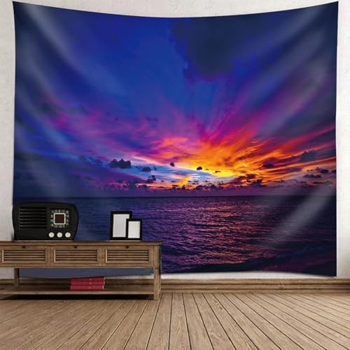 Coucher de soleil tapestries moderne paysage avec finitions soignees pour salon