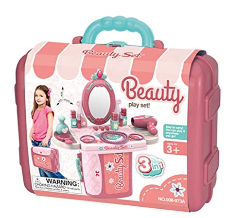 Image of Magicwand Pretend Play ABS Plastic Carry Along 3-in-1 Beauty Play Set Vanity Box Case【Made in India】【2 Yrs & Up】【Pack of 1】【Multi-Colored】