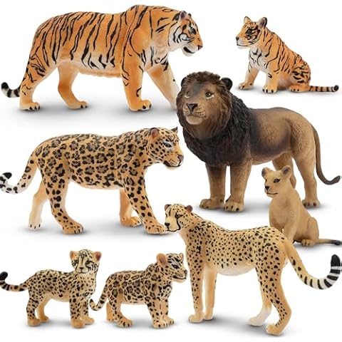 TOYMANY 8PCS Jungle Animal Playset for Kids Cover