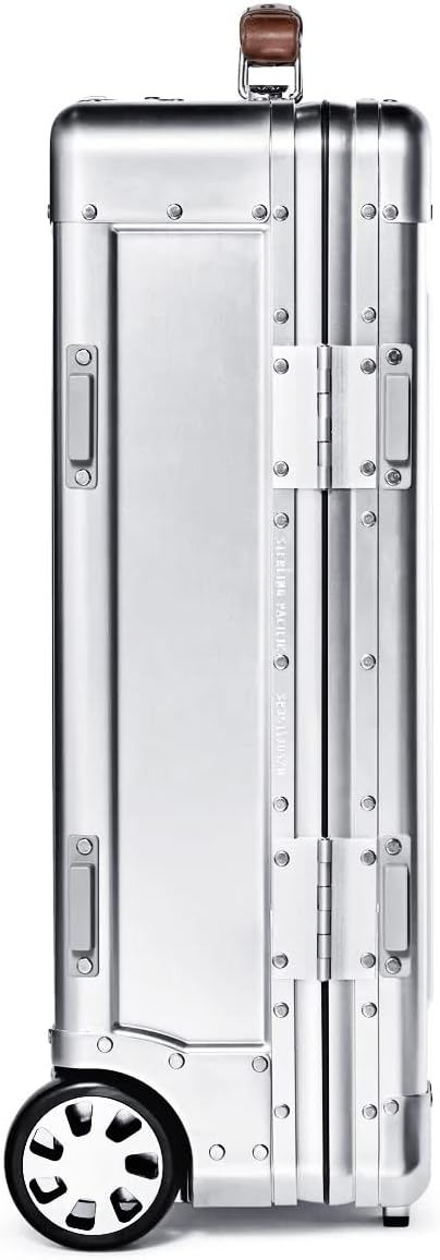 Sterling Pacific - 35L Cabin Travel Case - Full Aluminum Carry On Luggage, Italian Leather Handles