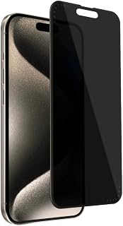CASETiFY Impact Privacy Screen Protector [Reinforced 9H Aluminum Silicate Glass, Applicator Included] for iPhone 15 Pro