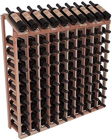 Wine Racks America Soporte para 100 Botellas de Vino, Madera Redwood, Montaje en Pared